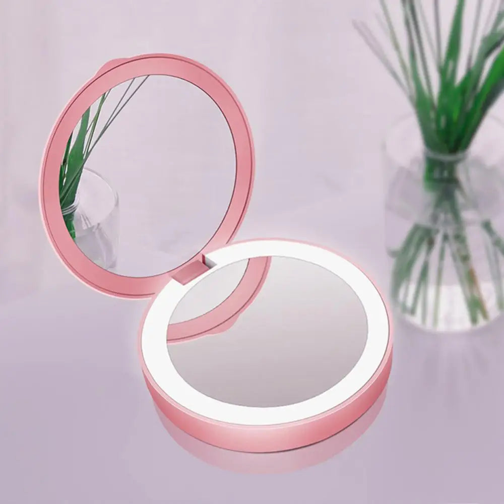 Portable Makeup Mirror Phone Charger with Spotlight