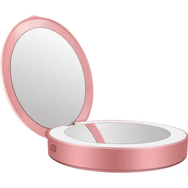 Portable Makeup Mirror Phone Charger with Spotlight