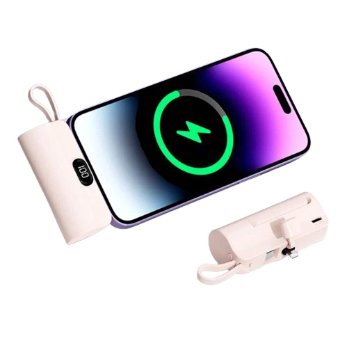 Sleek Ultra-Compact Portable Charger with Phone Stand