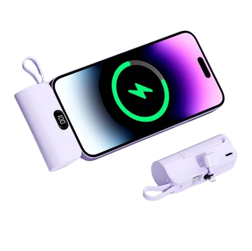 Sleek Ultra-Compact Portable Charger with Phone Stand